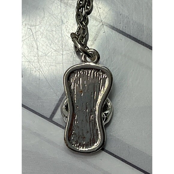 Y2K Flip Flop Necklace Sterling Silver Plated Flower Power Black & Pink Fairy - Picture 5 of 7